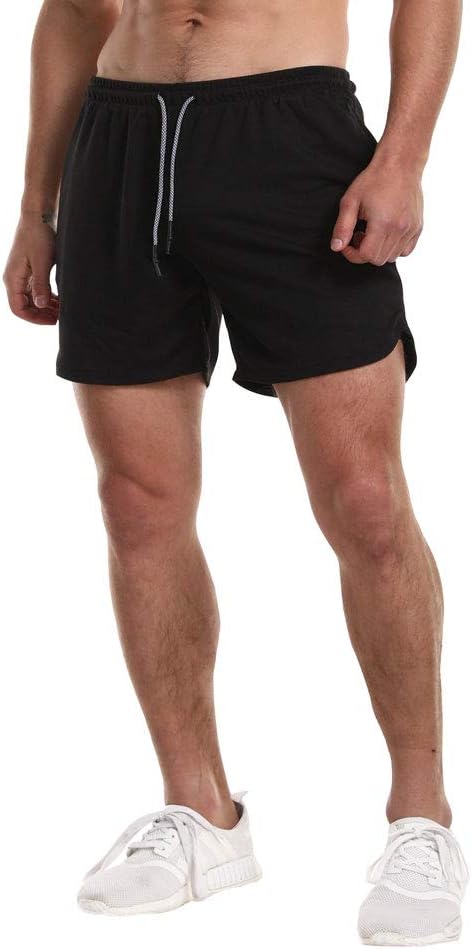 EVERWORTH Men's 2-in-1 Bodybuilding Workout Shorts Lightweight Gym Training Short Running Athletic Jogger with Zipper Pockets
