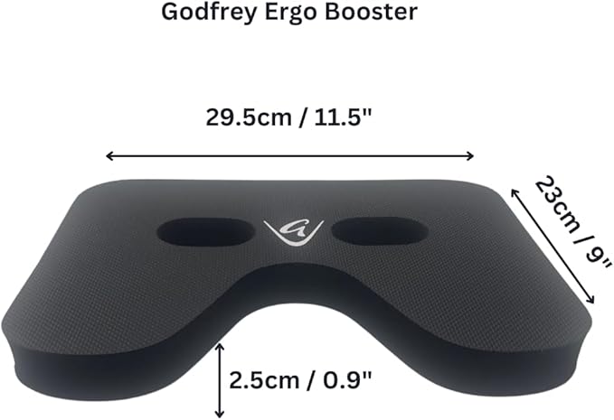 Godfrey Rowing Machine Booster seat Cushion Ergo seat pad for Concept 2 Rowing Machine Water Rower and Others. Neoprene Based pad, Flexible, Comfortable, Washable with Rubber Textured Outer for Grip