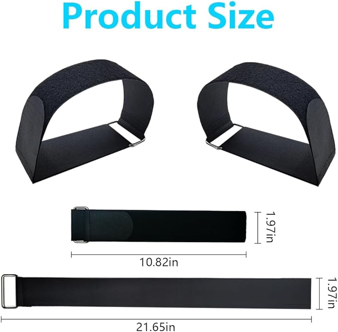 Leg Exerciser Machine Pedal Straps Easy to Install Adjustable Pedal Straps for Seniors Fitness Home Office Sports Accessories