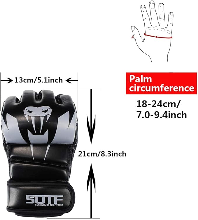 SOTF Punching Gloves for Adults MMA Training Gloves Men Fight Boxing Gloves Open Fingers Women