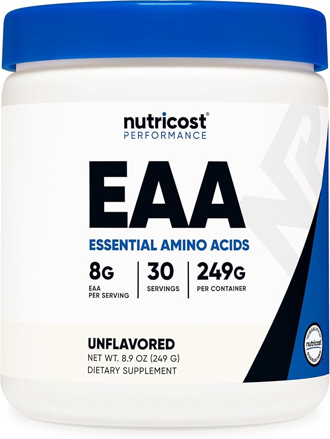 Nutricost EAA Powder 30 Servings (Unflavored) - Essential Amino Acids - Non-GMO, Gluten Free, Vegetarian Friendly