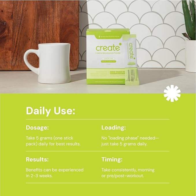 Create Single Serve Creatine Monohydrate Powder – 5g 30 Packets
