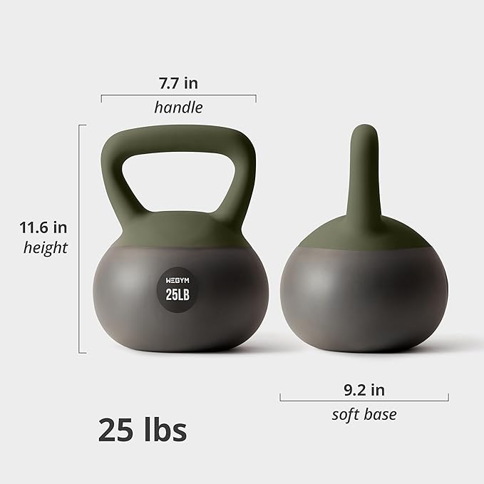 Soft Kettlebells with Cushioned Impact-Resistant Base and Anti-Slip