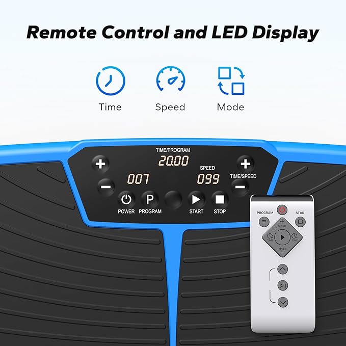 MERACH Vibration Plate Exercise Machine, Vibrating Plate Exercise Machine for Women Men, 99 Speeds Vibration Plate with 2 Tension Ropes LED Display, Workout Equipment for Home