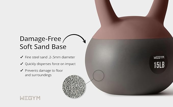Soft Kettlebells with Cushioned Impact-Resistant Base and Anti-Slip