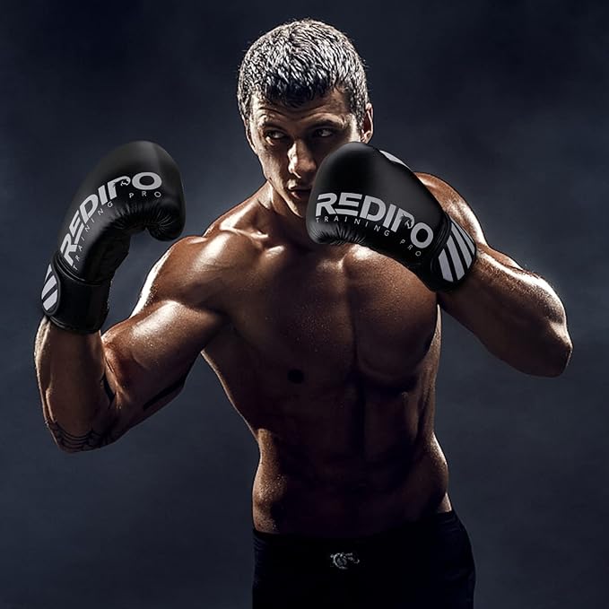 Boxing Gloves for Men & Women, Premium Leather Sparring Heavy Bag Training Gloves, Pro Punching Bag Gloves for Muay Thai, Kickboxing, MMA