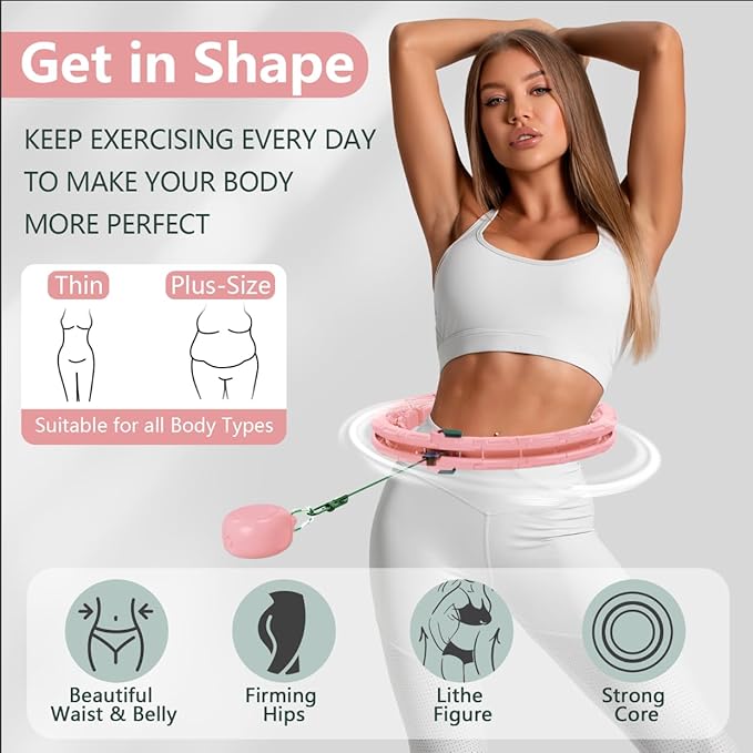 U1-28/30 Knots, Magnetic Lock Smart Weighted Hula Hoop