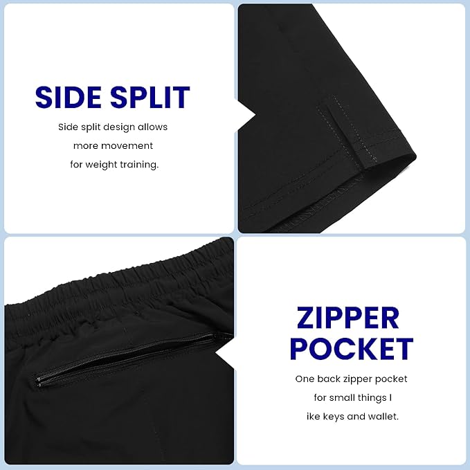 COOFANDY Men's 2 Pack Gym Workout Shorts 7 Inch Quick Dry Athletic Shorts Lightweight Running Shorts with Pockets