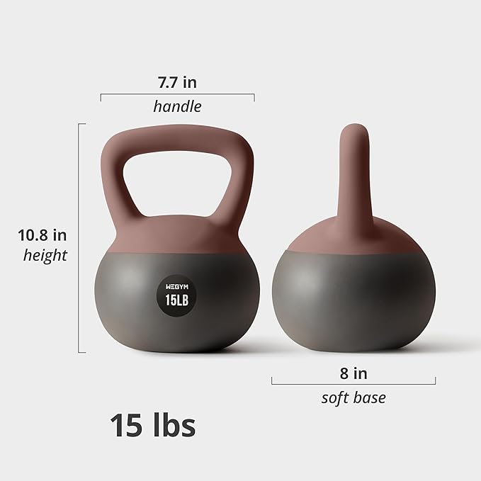 Soft Kettlebells with Cushioned Impact-Resistant Base and Anti-Slip