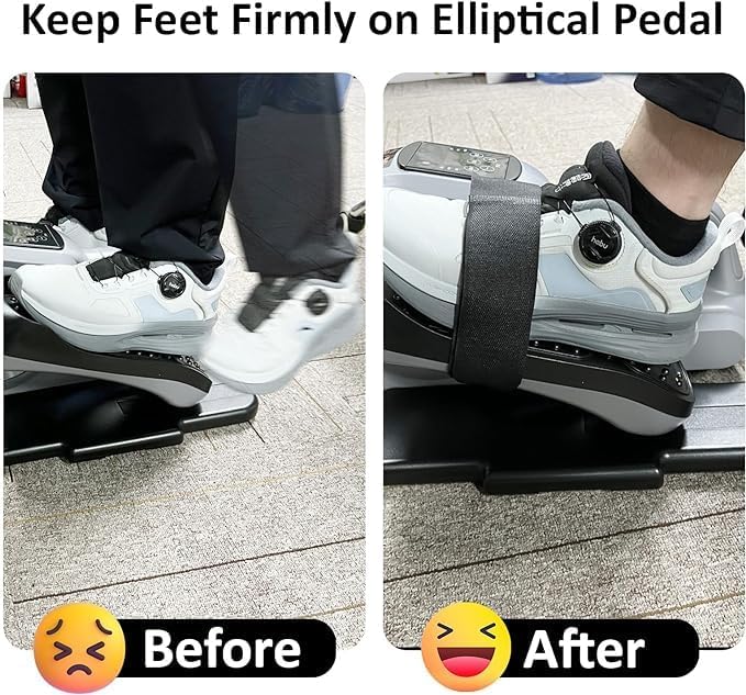 ESL Under Desk Elliptical - Portable Leg Exerciser for Seniors, Compact Seated Elliptical with Remote Control, LCD Display Electric Elliptical Trainers