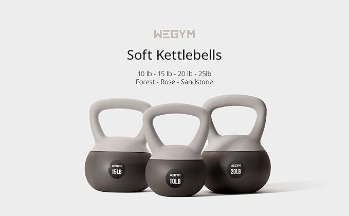Soft Kettlebells with Cushioned Impact-Resistant Base and Anti-Slip