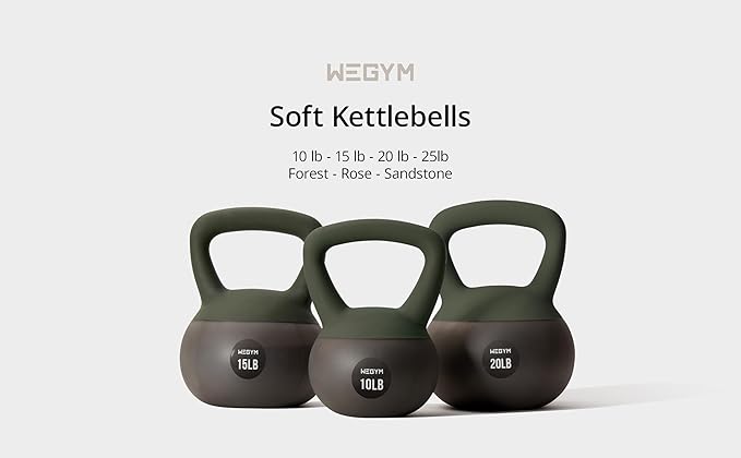 Soft Kettlebells with Cushioned Impact-Resistant Base and Anti-Slip