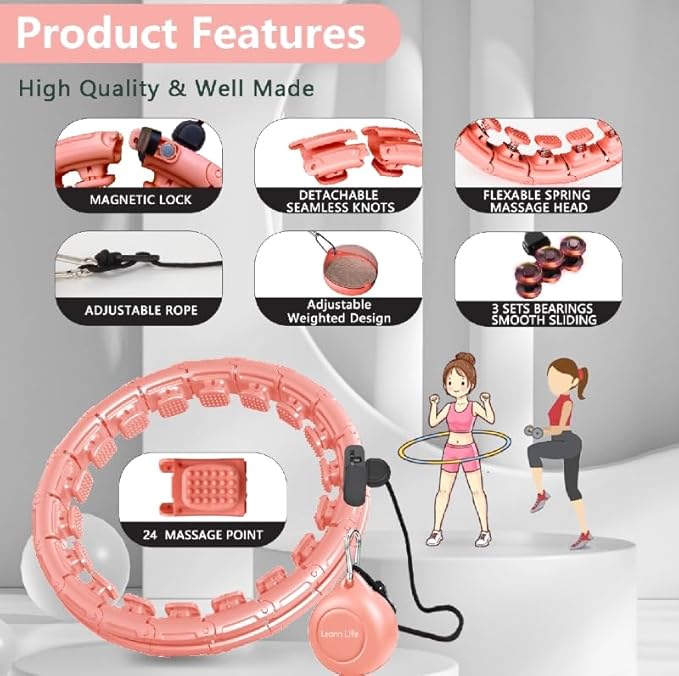 U1-28/30 Knots, Magnetic Lock Smart Weighted Hula Hoop