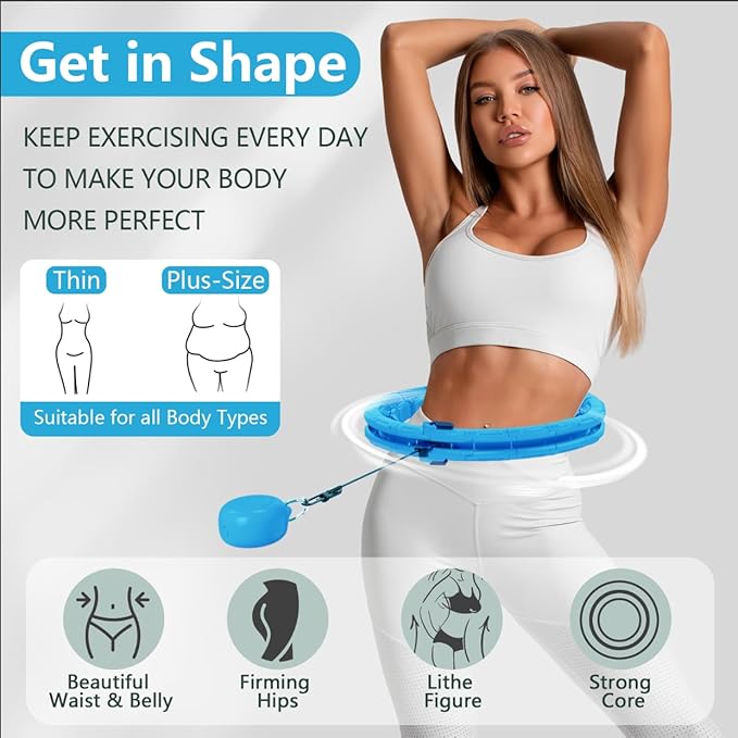 U1-28/30 Knots, Magnetic Lock Smart Weighted Hula Hoop