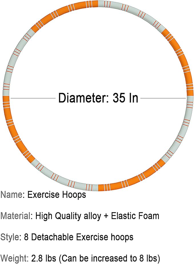 Weighted Exercise Hoop for Adults Weight Loss 8 Section