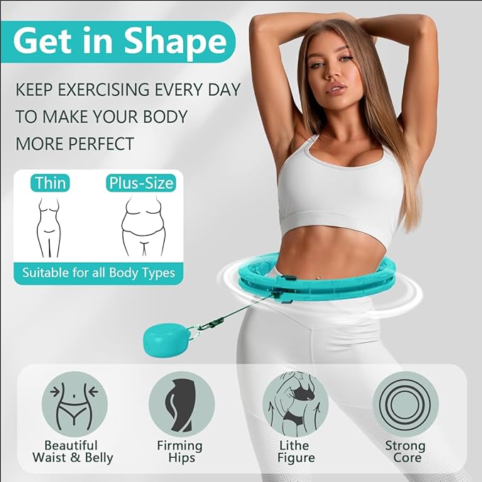 U1-28/30 Knots, Magnetic Lock Smart Weighted Hula Hoop