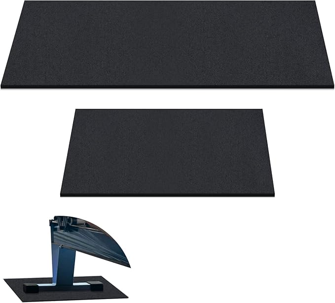 2 Pieces Rower Mat Compatible with Model D Concept 2 Rowing Machine Anti Slip and High Density Thick Floor Mat for Home Gym Foam, Black