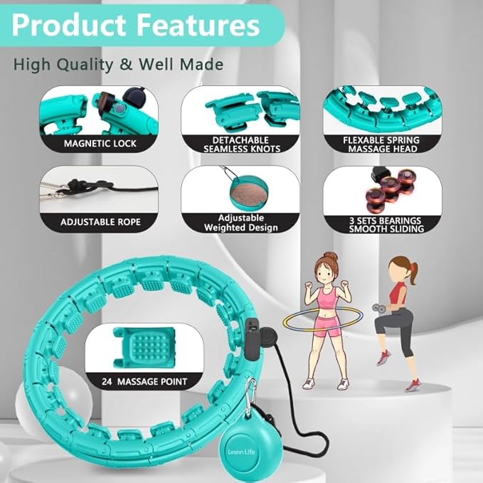 U1-28/30 Knots, Magnetic Lock Smart Weighted Hula Hoop
