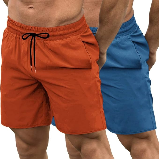 COOFANDY Men's 2 Pack Gym Workout Shorts 7 Inch Quick Dry Athletic Shorts Lightweight Running Shorts with Pockets