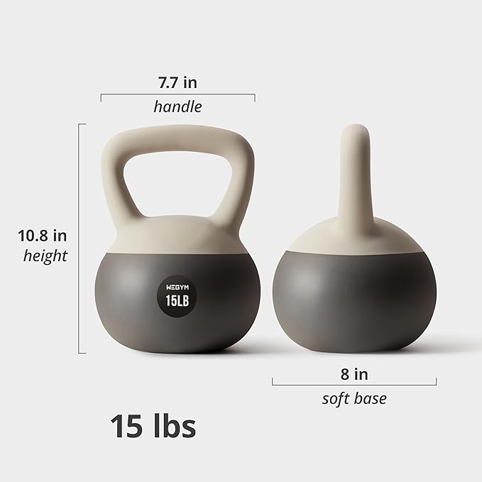 Soft Kettlebells with Cushioned Impact-Resistant Base and Anti-Slip