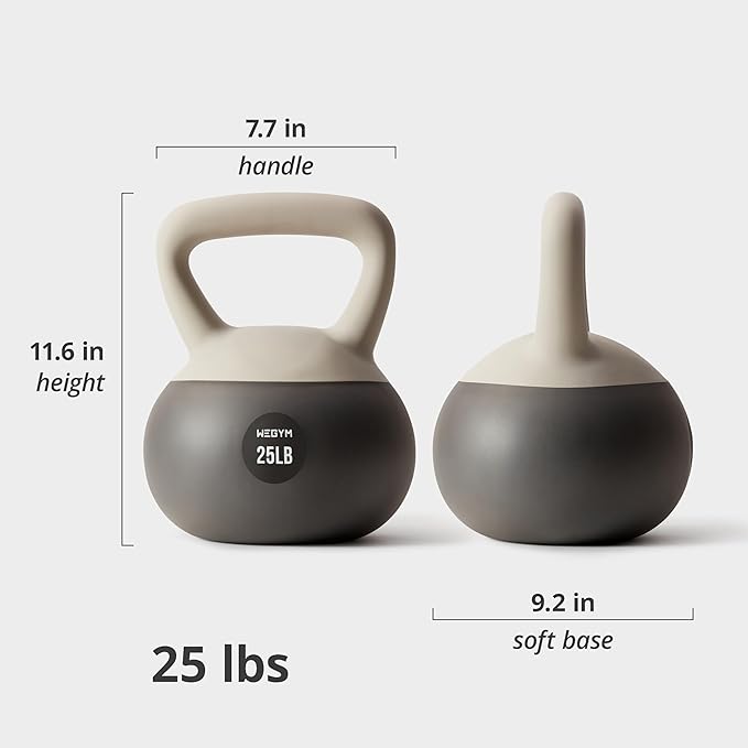 Soft Kettlebells with Cushioned Impact-Resistant Base and Anti-Slip