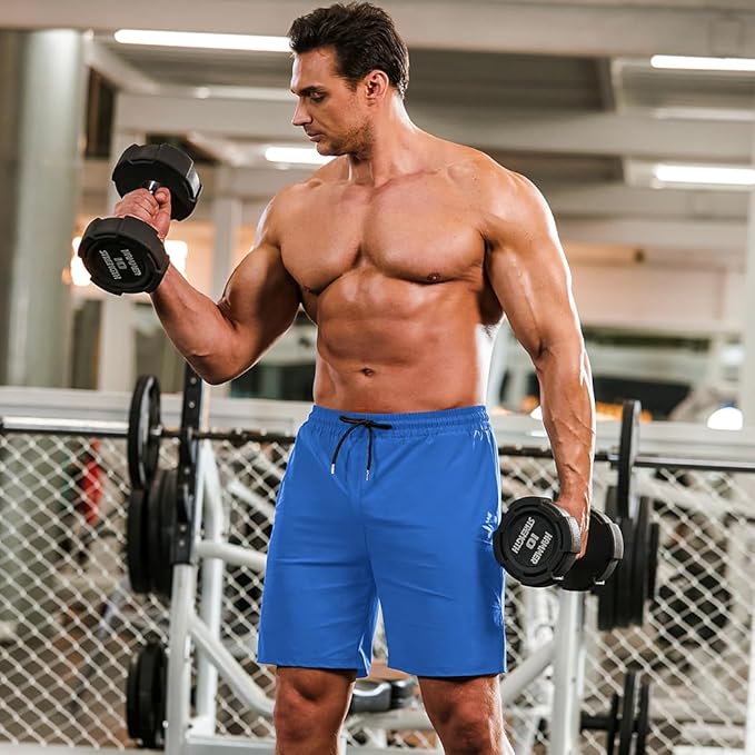COOFANDY Men's 2 Pack Gym Workout Shorts 7 Inch Quick Dry Athletic Shorts Lightweight Running Shorts with Pockets