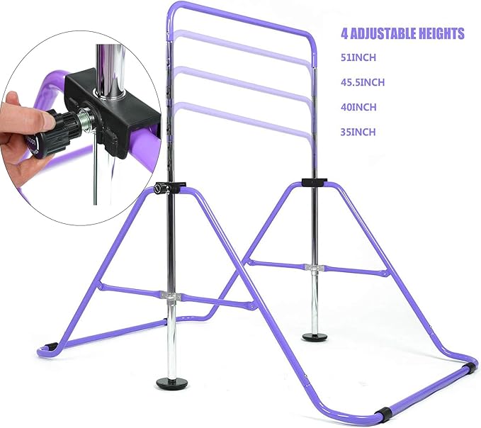 Kids Gymnastics Bar Gymnastic Equipment for Home Adjustable 3-7 Years