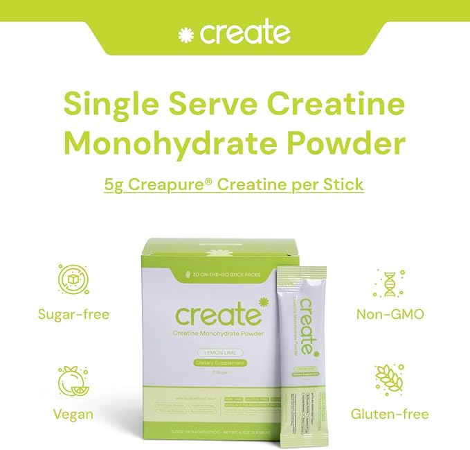 Create Single Serve Creatine Monohydrate Powder – 5g 30 Packets