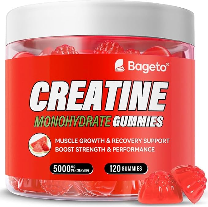 Creatine Monohydrate Gummies 5g for Men Women,Sugar Free Chewables Creatine Pre-Workout for Muscle Strength, Watermelon Flavor, 120 Count