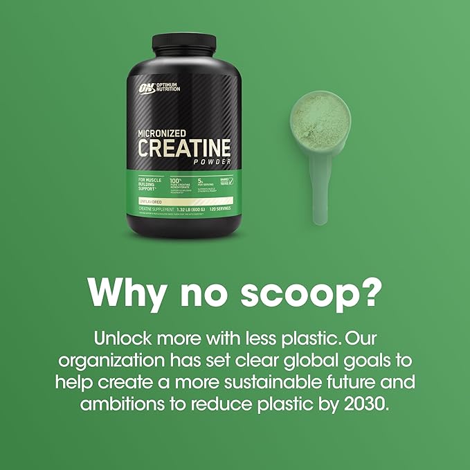 Optimum Nutrition Micronized Creatine Monohydrate Powder, Unflavored, 120 Servings, 600 Grams (Packaging May Vary)