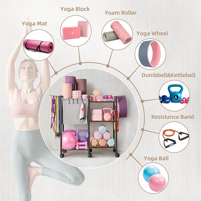 Yoga Mat Storage Rack Home Gym Equipment Storage