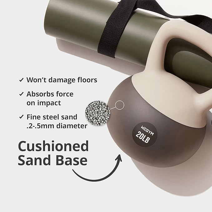 Soft Kettlebells with Cushioned Impact-Resistant Base and Anti-Slip
