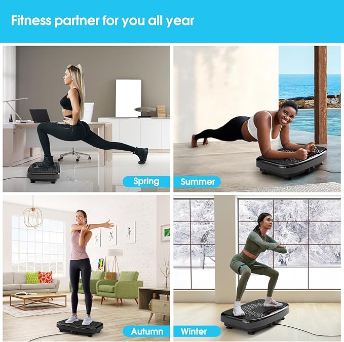 Vibration Plate Exercise Machine for Lymphatic Drainage,Softgym Power Vibrate Stand Shake Board 400 Lbs Capacity Whole Body Workout Waver with Fitness Resistance Bands Weight Loss Gifts for Women Men