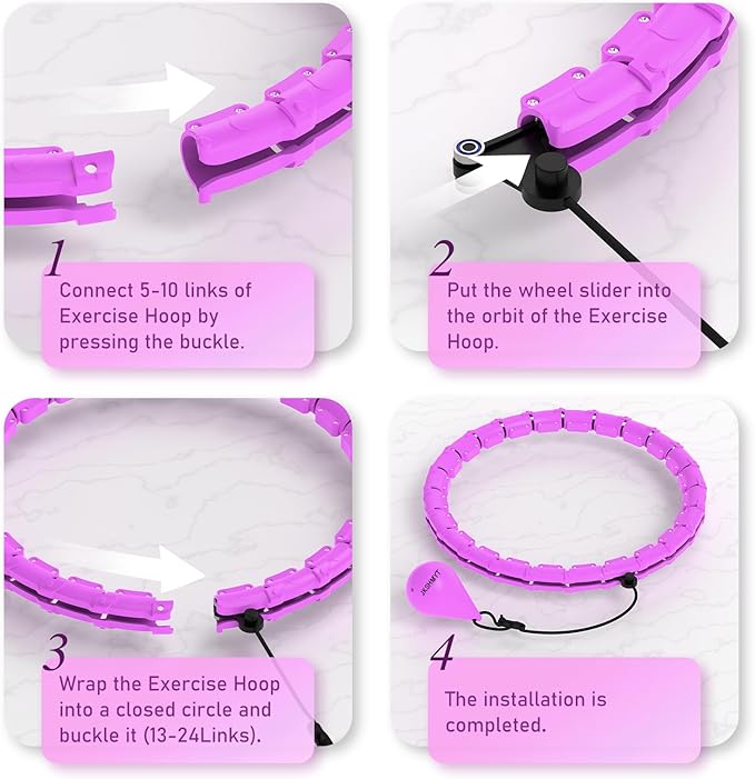 Weighted Hula Circle Hoops for Adults Weight Loss 47 Inch, 24 Detachable