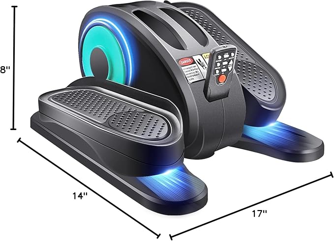 ESL Under Desk Elliptical - Portable Leg Exerciser for Seniors, Compact Seated Elliptical with Remote Control, LCD Display Electric Elliptical Trainers