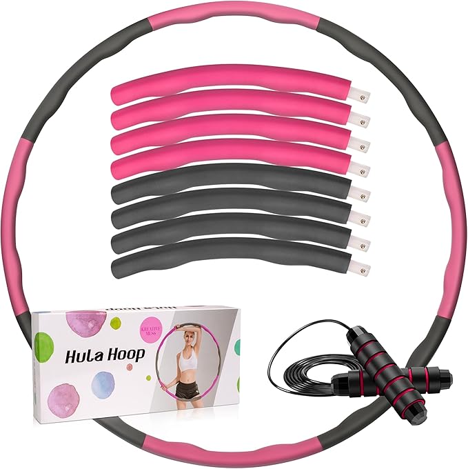 Weighted Hula Hoop Set with Jump Rope - 2.2 lbs