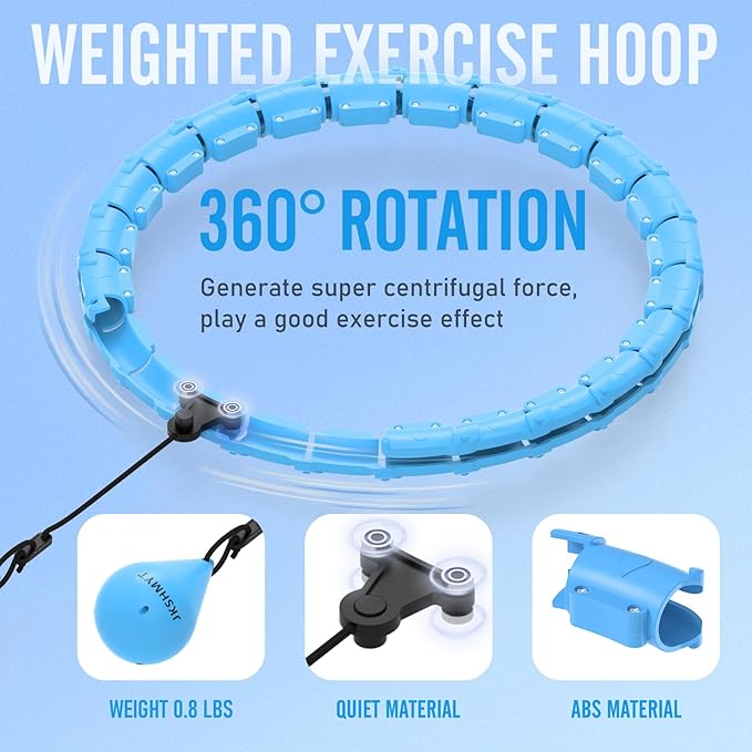 Weighted Hula Circle Hoops for Adults Weight Loss 47 Inch, 24 Detachable
