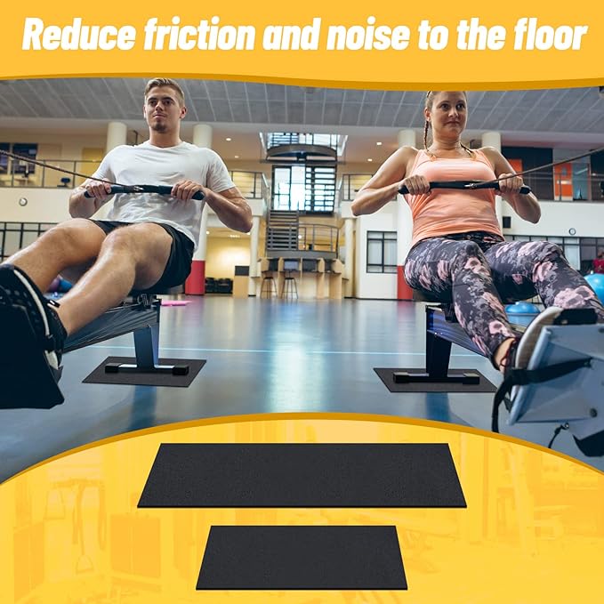 2 Pieces Rower Mat Compatible with Model D Concept 2 Rowing Machine Anti Slip and High Density Thick Floor Mat for Home Gym Foam, Black