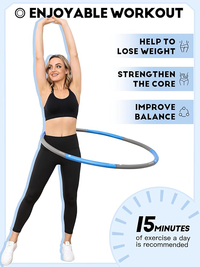Weighted Exercise Hoop for Adults 2.2lb Detachable