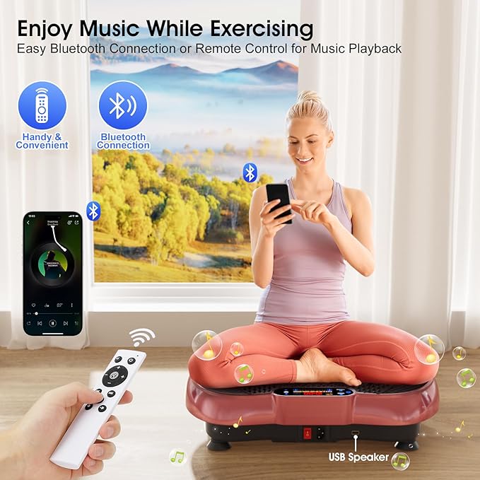 Vibration Plate Exercise Machine, 180 Speed Levels Vibration Plate for Lymphatic Drainage, Whole Body Workout Vibrating Fitness Platform, Effective for Weight Loss, Shaping, Toning & Wellness