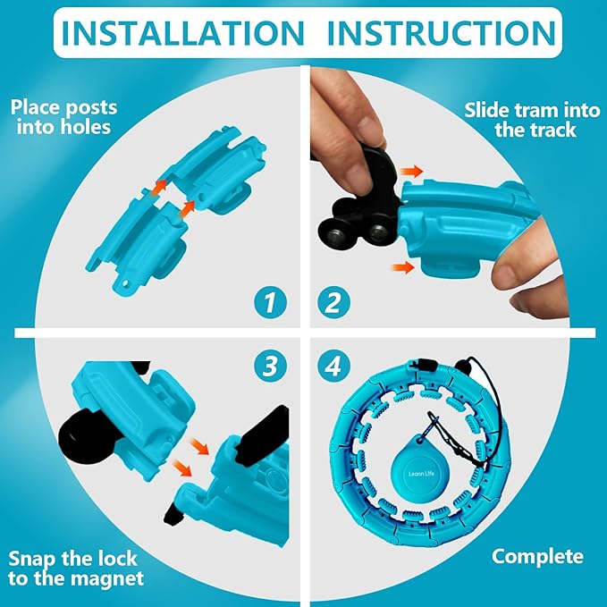 U1-28/30 Knots, Magnetic Lock Smart Weighted Hula Hoop