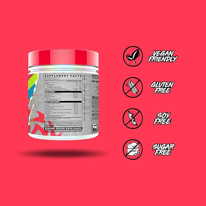GHOST Legend Pre-Workout Powder, Blue Raspberry - 30 Servings – Pre-Workout for Men & Women with Choline, L-Citrulline, & Beta Alanine for Energy & Focus