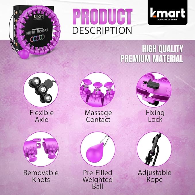 K-MART Smart Hula Ring Hoops 24 Detachable 360 Degree