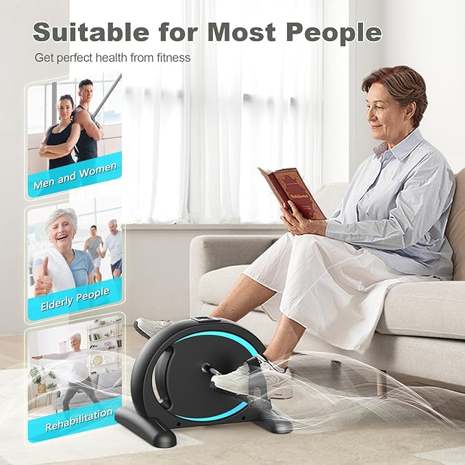 FEIERDUN Mini Exercise Bike, Under Desk Bike Pedal Exerciser for Arm/Leg Exercise