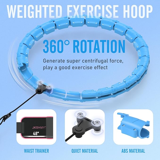 Weighted Hula Circle Hoops for Adults Weight Loss 47 Inch, 24 Detachable
