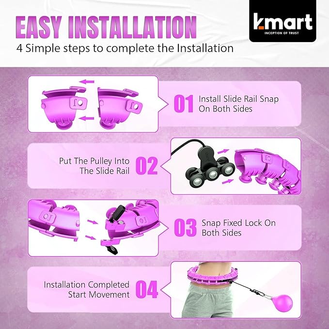 K-MART Smart Hula Ring Hoops 24 Detachable 360 Degree