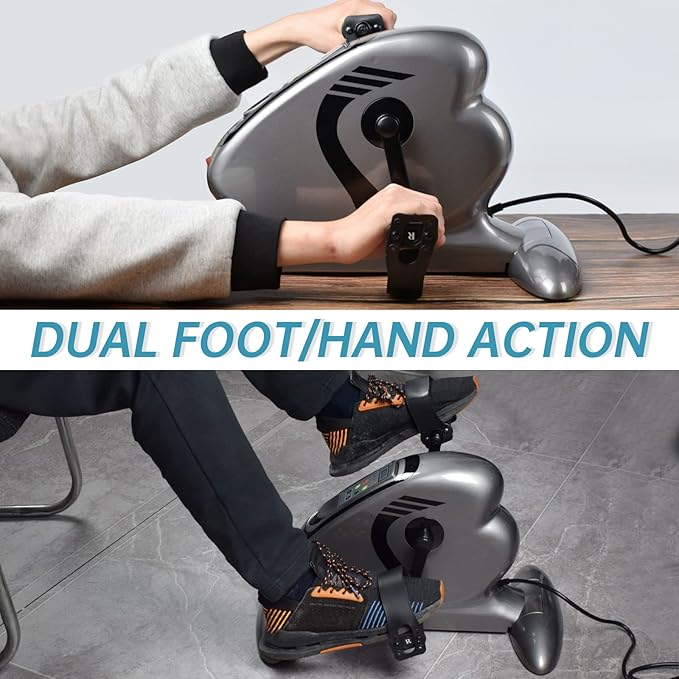 Motorized Pedal Exerciser, Electric Pedal Exerciser for Arm and Leg Low Impact Exercise Rehabilitation, No Resistance, Suitable for Seated Leg Exercise and Arm Exercise for Elderly People