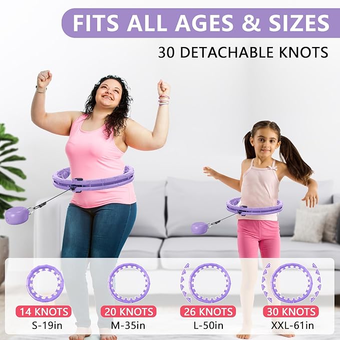 U1-28/30 Knots, Magnetic Lock Smart Weighted Hula Hoop