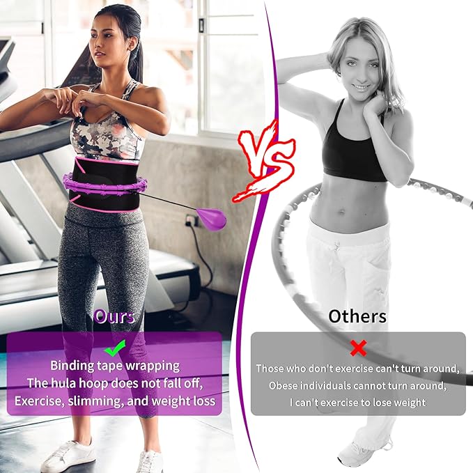 Infinity Weighted Hula Fit Hoop for Adult Weight 47'' Fitness 24 Detachable