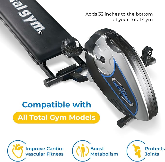 Total Gym Attachable Cyclo Supportive Trainer with Digital Monitor Progress Tracking Display for Home Workout Exercise Machines, Black